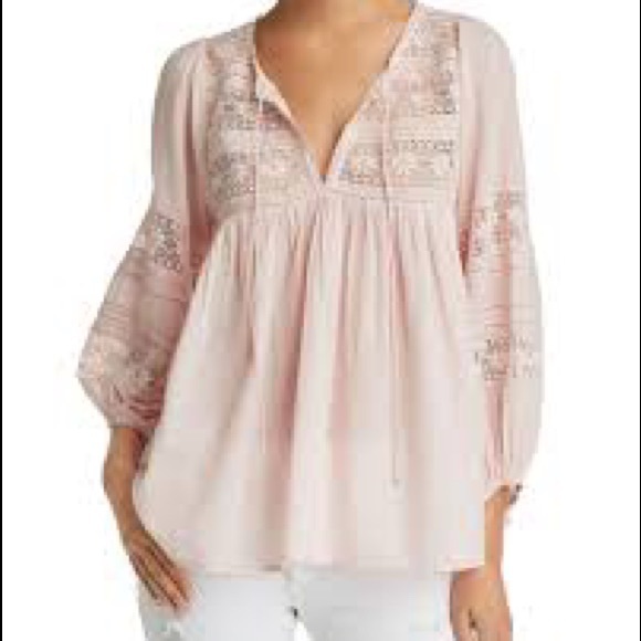 Velvet Evie Boho Lace Peasant Top - Picture 4 of 16